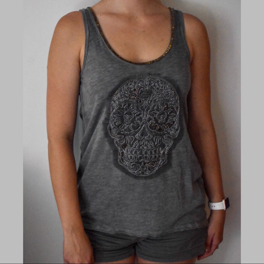 Harley Davidson skull tank top